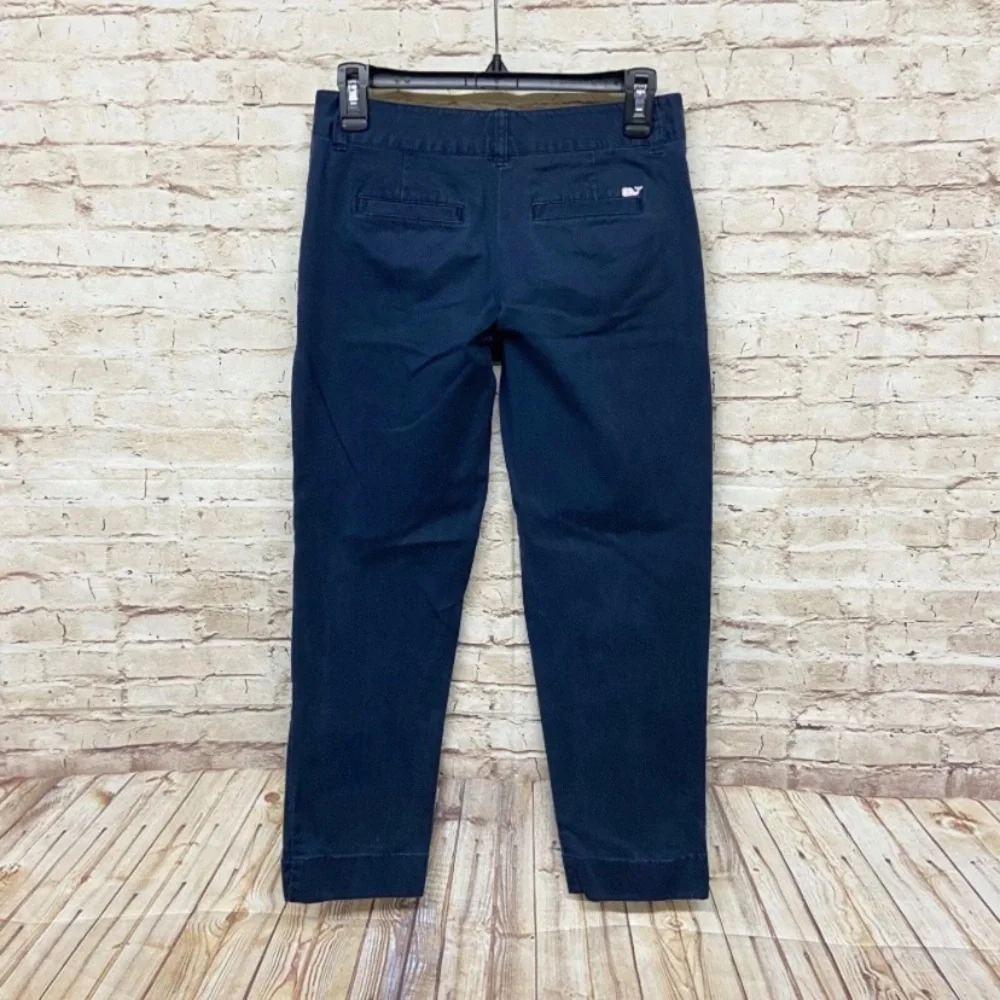 (3 Pair) Vineyard Vines Women Cropped Pants Size 0 Whale Straight Solid Red Blue - Picture 7 of 11